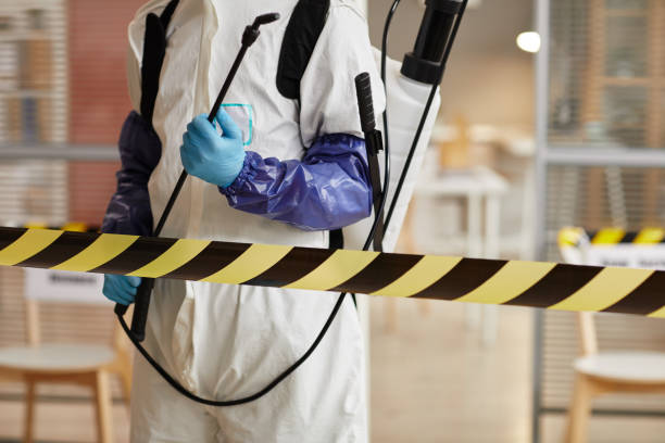 Professional Biohazard Cleanup technician working in Fortescue, NJ